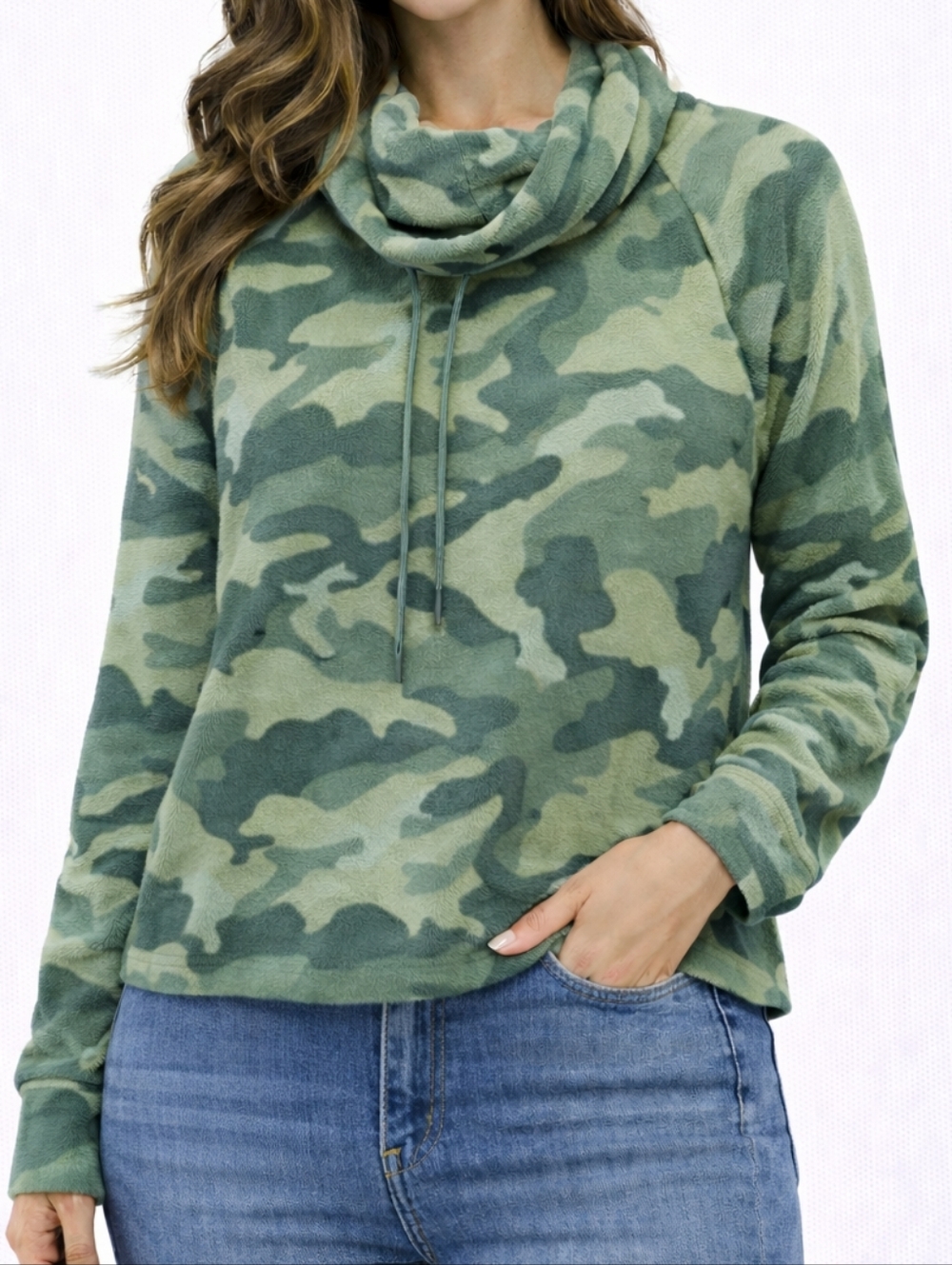 Womens Old Navy Camouflage Fleece Pullover